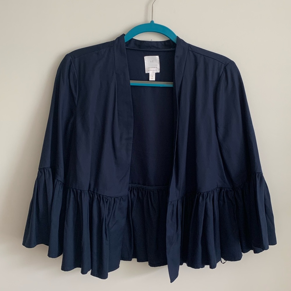 Lauren Conrad bell sleeve navy blue casual blazer